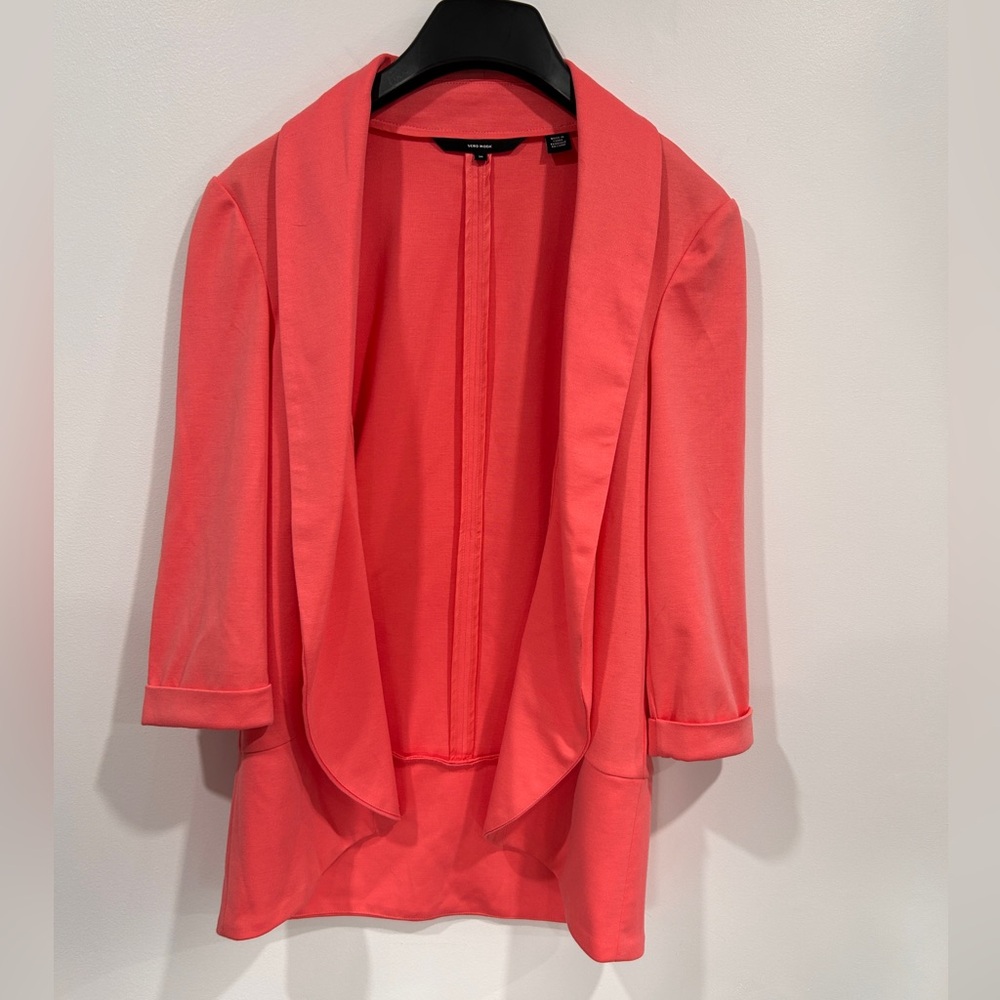 Vero Moda Vibrant Coral Blazer 3/4 sleeve.
